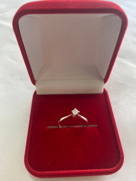 Solitário de prata 950 com pedra de 3mm